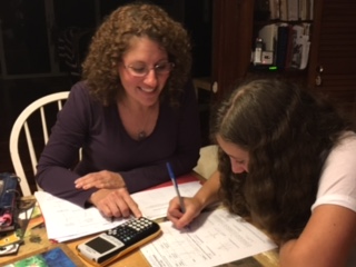 Teacher and student working 