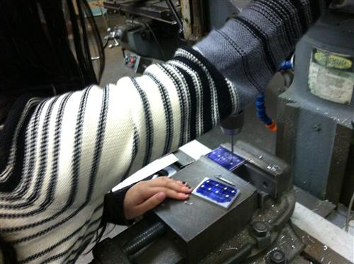Drilling the holes 